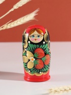 Матрёшка дерево «Наташа», красная, 5-кукольная, 12 см - Фото 3