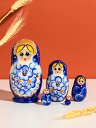 Матрёшка дерево «Клава», голубое платье, 5-кукольная, 10.5-11.5 см - Фото 1