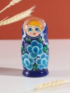 Матрёшка дерево «Клава», голубое платье, 5-кукольная, 12 см - Фото 3