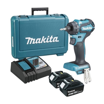 Дрель-шуруповерт Makita DDF083RFE, б/щет, 18 В, 2×3 Ач, Li-ion, 500/1700 об/мин, 40/23 Нм