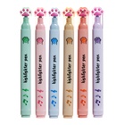 Набор маркеров-текстовыделителей 6 цветов, «Лапки с нотами» - Фото 1