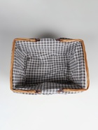 Плетёная корзина-лукошко, ткань, 2 ручки складные (внутри металл) с крышкой. 35×26 см, Н 18 см, Н с ручкам - Фото 5