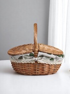 Корзина плетёная для хранения, 33×25×17 см, ручка h=13 см, лоза, с крышкой, тканевая вставка - Фото 2