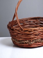 Корзина плетёная для хранения, лоза, с ручкой, овальная, коричневая, набор 3 шт. - Фото 3