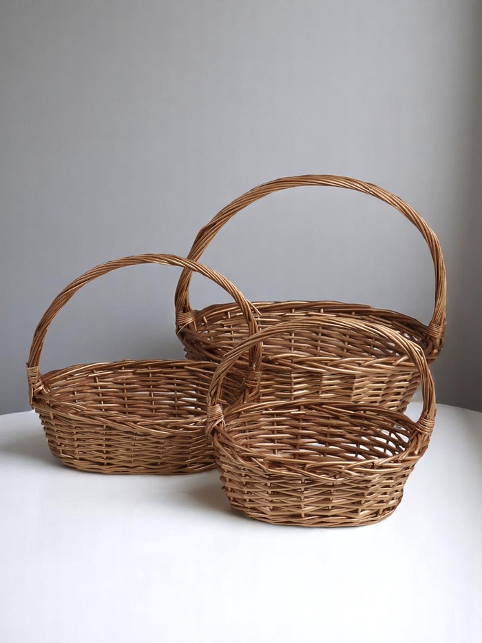 Корзина плетёная для хранения «Фональ», лоза, коричневая, набор 3 шт. - Фото 1