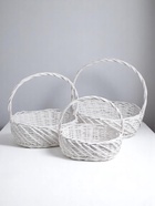 Корзина плетёная для хранения «Кнут», лоза, серая, набор 3 шт. - Фото 1