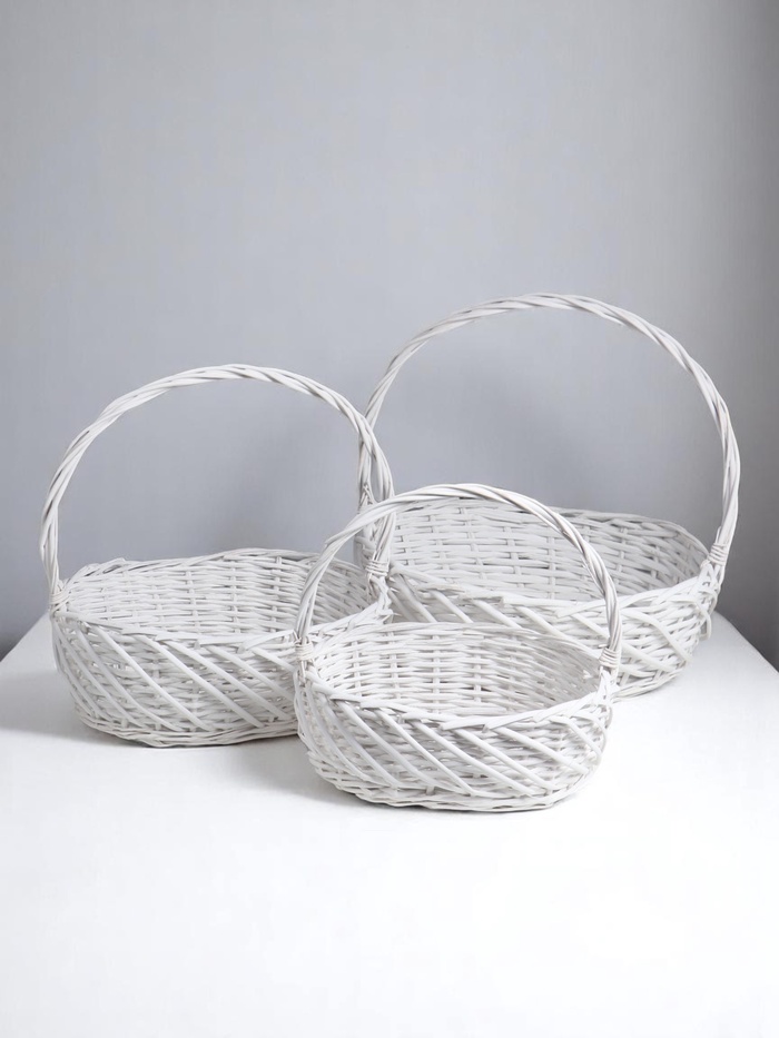 Корзина плетёная для хранения «Кнут», лоза, серая, набор 3 шт. - Фото 1