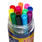 Фломастеры 12 цветов, в тубусе, полоски,"Мишка/Киска", желтый - Фото 2