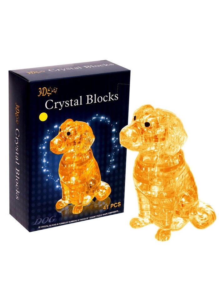 Уценка Пазл 3D кристаллический «Спаниель», 41 деталь, МИКС - Фото 1