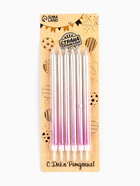 УЦЕНКА Свечи для торта «Ройс. Градиент», 6 шт., высокие, 13 см, фиолетовый, розовый, серебро - Фото 1