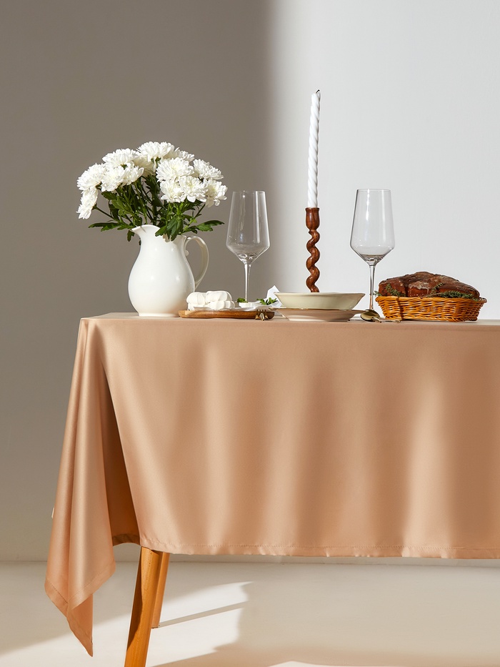 Скатерть «Этель» Gentle, 150×220 см, бежевая