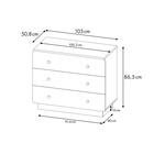 Комод Polini kids Ameli 3000, белый-дуб крафт золотой 10846482