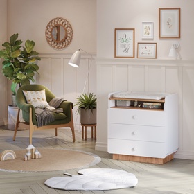 Комод-трансформер Polini kids Ameli 3010, белый-дуб крафт золотой