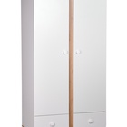 Шкаф двухсекционный Polini kids Ameli 4010, с ящиками, белый-дуб крафт золотой - фото 121395009