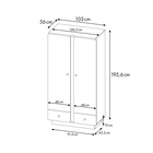 Шкаф двухсекционный Polini kids Ameli 4010, с ящиками, белый-дуб крафт золотой - фото 121395012