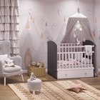 Кроватка детская Фея 750, графит-белый - фото 121395014