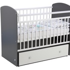 Кроватка детская Фея 750, графит-белый - фото 121395017
