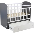 Кроватка детская Фея 750, графит-белый - фото 121395018