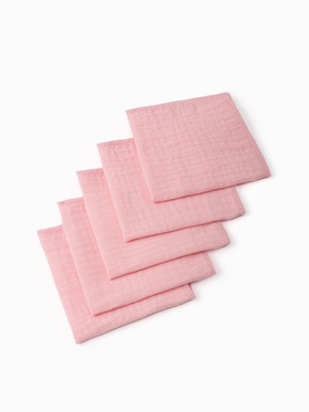 Набор платочков Крошка Я Rose 20*20 см-5 шт, муслин, 100 % хлопок 10858254