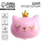 Воздушный шар фольгированный 32" «Кошечка - королева розовая» - Фото 1