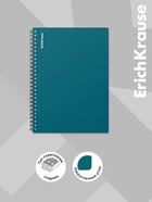 Тетрадь на спирали ErichKrause. Reef А5, 80 листов, в клетку, пластиковая обложка, блок офсет, бирюзовая - Фото 4