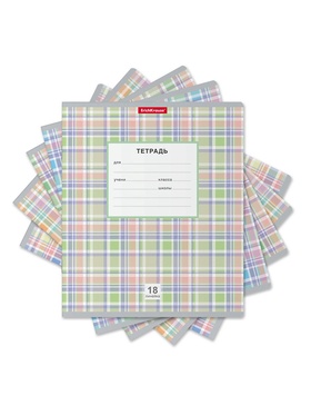 Тетрадь 18л лин ErichKrause Optima Новая шотландка обл мел карт, бл офс, микс 10888427