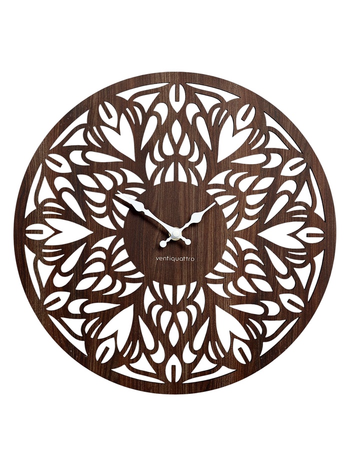 Часы настенные Tenero, интерьерные, плавный ход, d=33.5 см, ажурные, коричневые - Фото 1