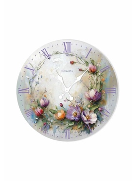 Часы настенные Fiori, прованс, интерьерные, плавный ход, d=33.5 см, цветочный дизайн 10886367