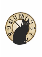 Часы настенные "Gatto nero", черный кот, интерьерные, плавный ход, d-33,5 см - фото 42951323