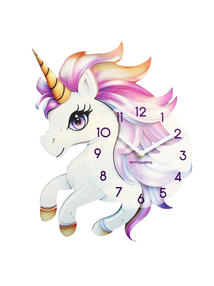 Часы настенные Gelato, единорог, интерьерные, детские, бесшумные, плавный ход, d=33.5 см - Фото 1