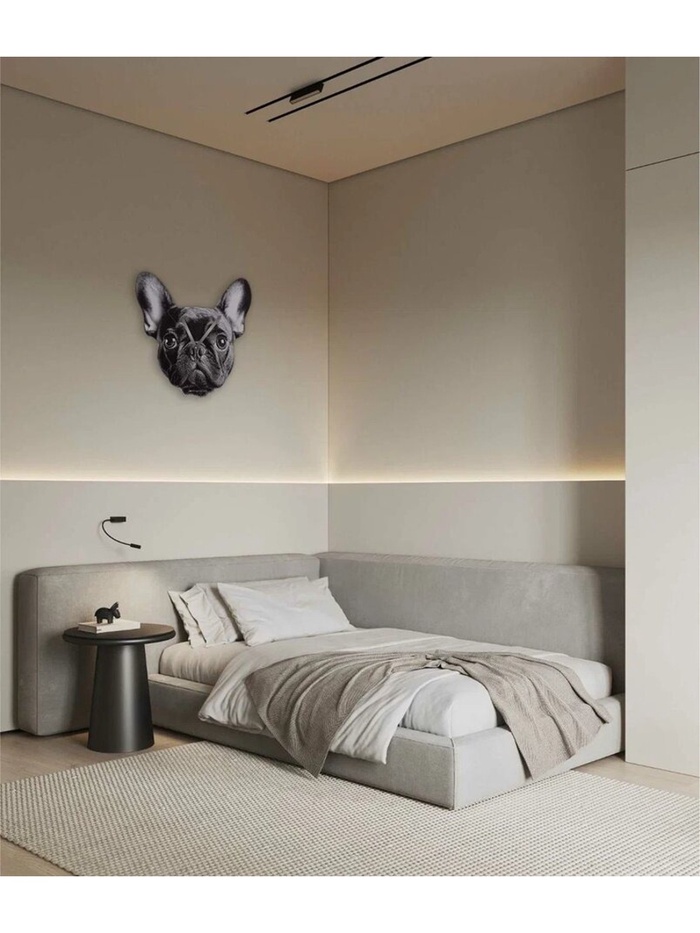 Часы настенные Gabi, французский бульдог, интерьерные, плавный ход, d=33.5 см