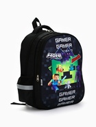 Рюкзак школьный, каркасный, 39×30×14 см «Пиксели» - Фото 2