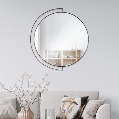 Зеркало интерьерное настенное «Рубин», в круглом корпусе из металла, с ободом, d=46 см, цвет чёрный