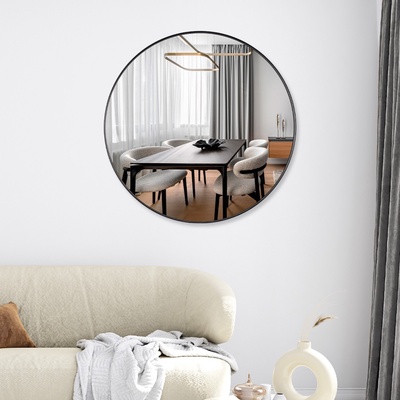 Зеркало интерьерное настенное «Рубин», в круглом корпусе из металла, d=50.5 см, цвет чёрный