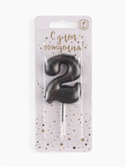 Свеча в торт «Мокрый асфальт», цифра 2 10888391