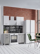 Кухонный гарнитур для маленькой кухни «Тренд», 1000 мм, цвет белый/бетон - Фото 1