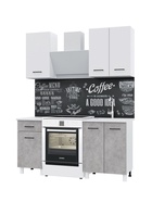 Кухонный гарнитур для маленькой кухни «Тренд», 1000 мм, цвет белый/бетон - Фото 2