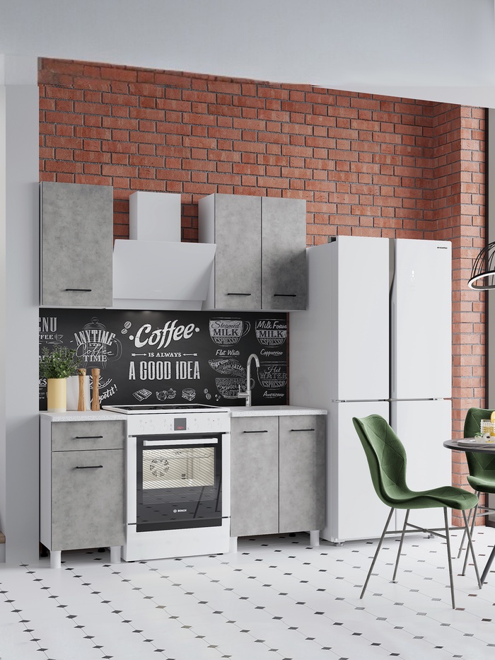 Кухонный гарнитур для маленькой кухни «Тренд», 1000 мм, цвет бетон - Фото 1