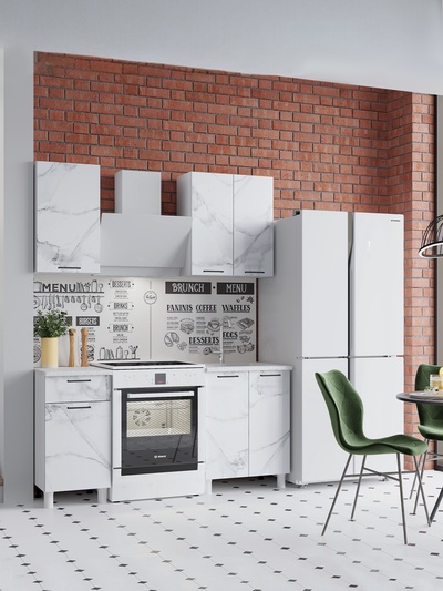 Кухонный гарнитур для маленькой кухни «Тренд», 1000 мм, цвет мрамор/арктик МДФ