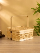 УЦЕНКА Корзинка с крышкой плетёная, из бамбука 25×25×25 см 10893679
