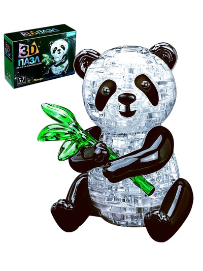 Уценка Пазл 3D детский «Панда», кристаллический, 57 деталей