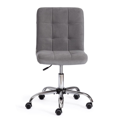 Кресло для оператора FIESTA, без подлокотников, на колёсиках, флок, цвет серый