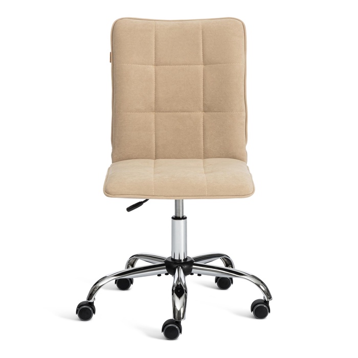 Кресло офисное для оператора ONE, без подлокотников, на колёсиках, флок, цвет бежевое - Фото 1