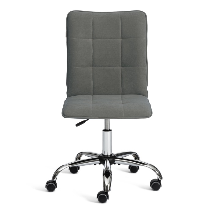 Кресло офисное для оператора ONE, без подлокотников, на колёсиках, флок, цвет серый - Фото 1