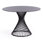 Стол круглый BERTOIA GT21, 1100×750×1100 мм, металл/стекло, цвет чёрный - Фото 1