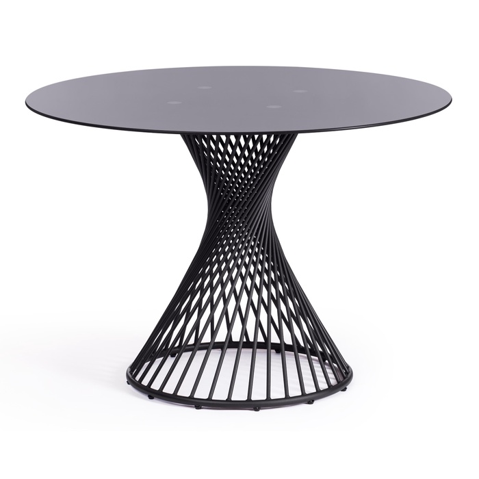 Стол круглый BERTOIA GT21, 1100×750×1100 мм, металл/стекло, цвет чёрный - Фото 1