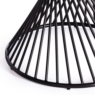 Стол круглый BERTOIA GT21, 1100×750×1100 мм, металл/стекло, цвет чёрный