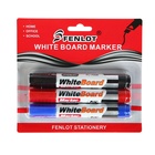 Набор маркеров для доски, 3 цвета, 3 мм, блистер - Фото 4