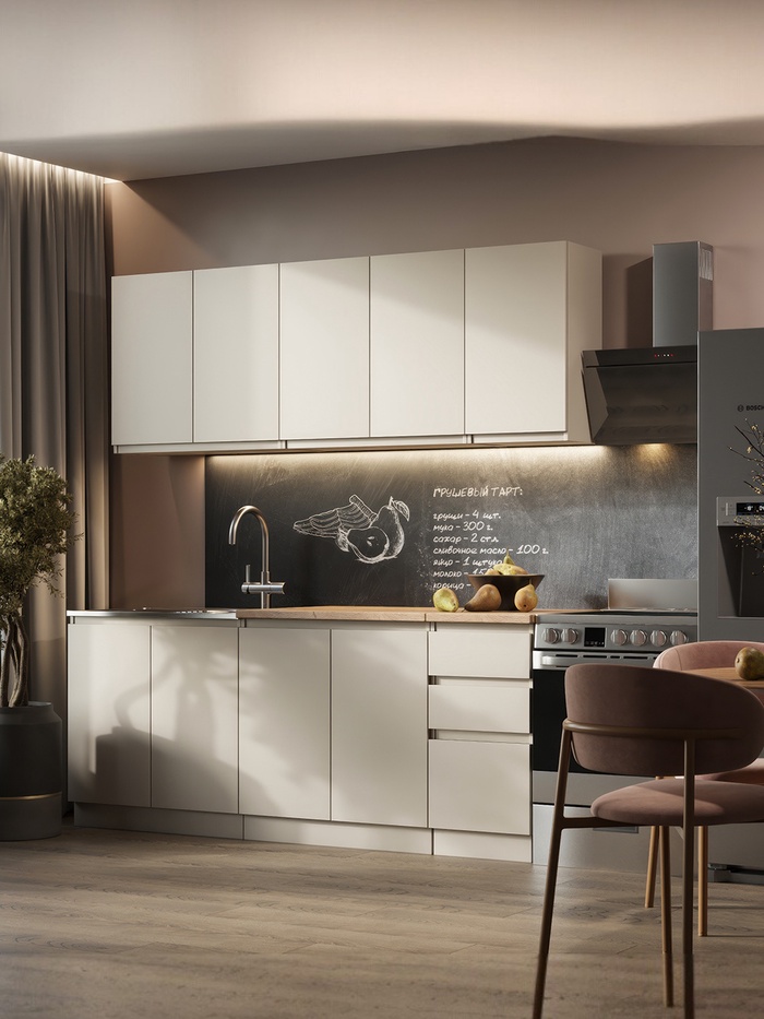 Кухонный гарнитур прямой «Стиль», с столешницей, 2000 мм, цвет кашемир/дуб вотан - Фото 1