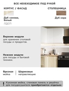 Кухонный гарнитур угловой «Лира», с столешницей, 1300×2000 мм, цвет белый/дуб сонома/дуб кера - Фото 3